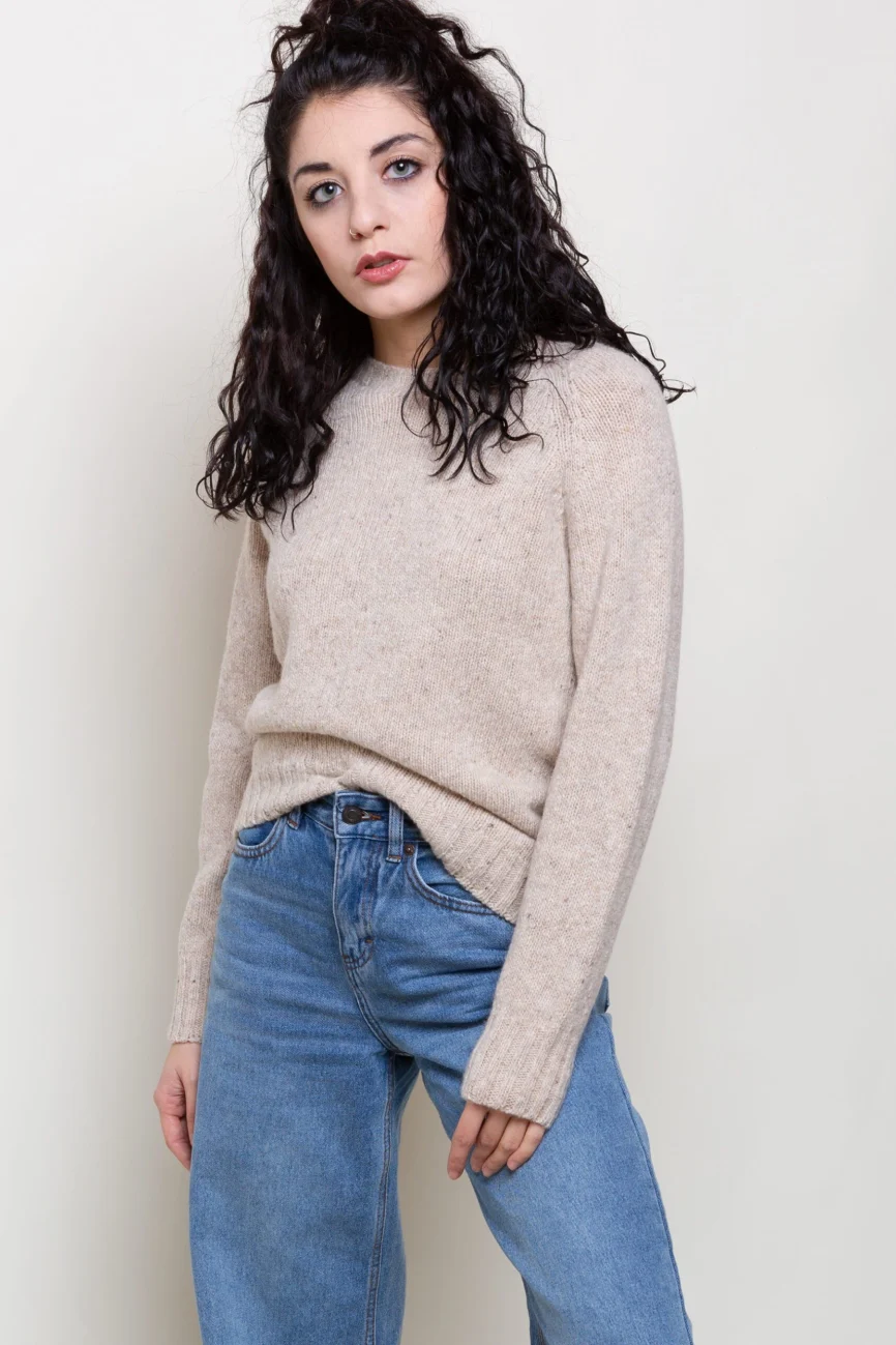 SALE - Women 103 Maglia Girocollo beige