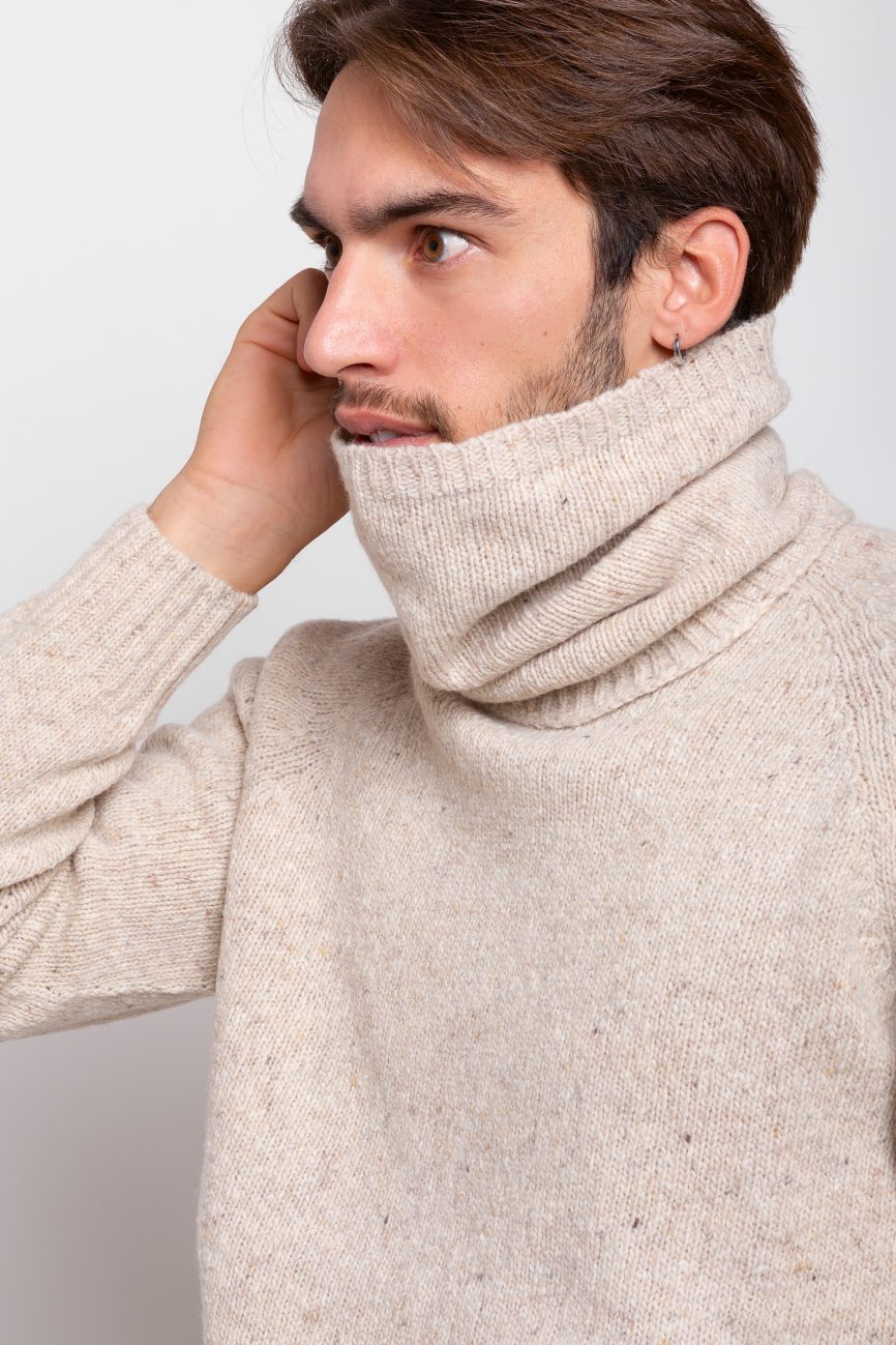 Maglione Collo Bottonato