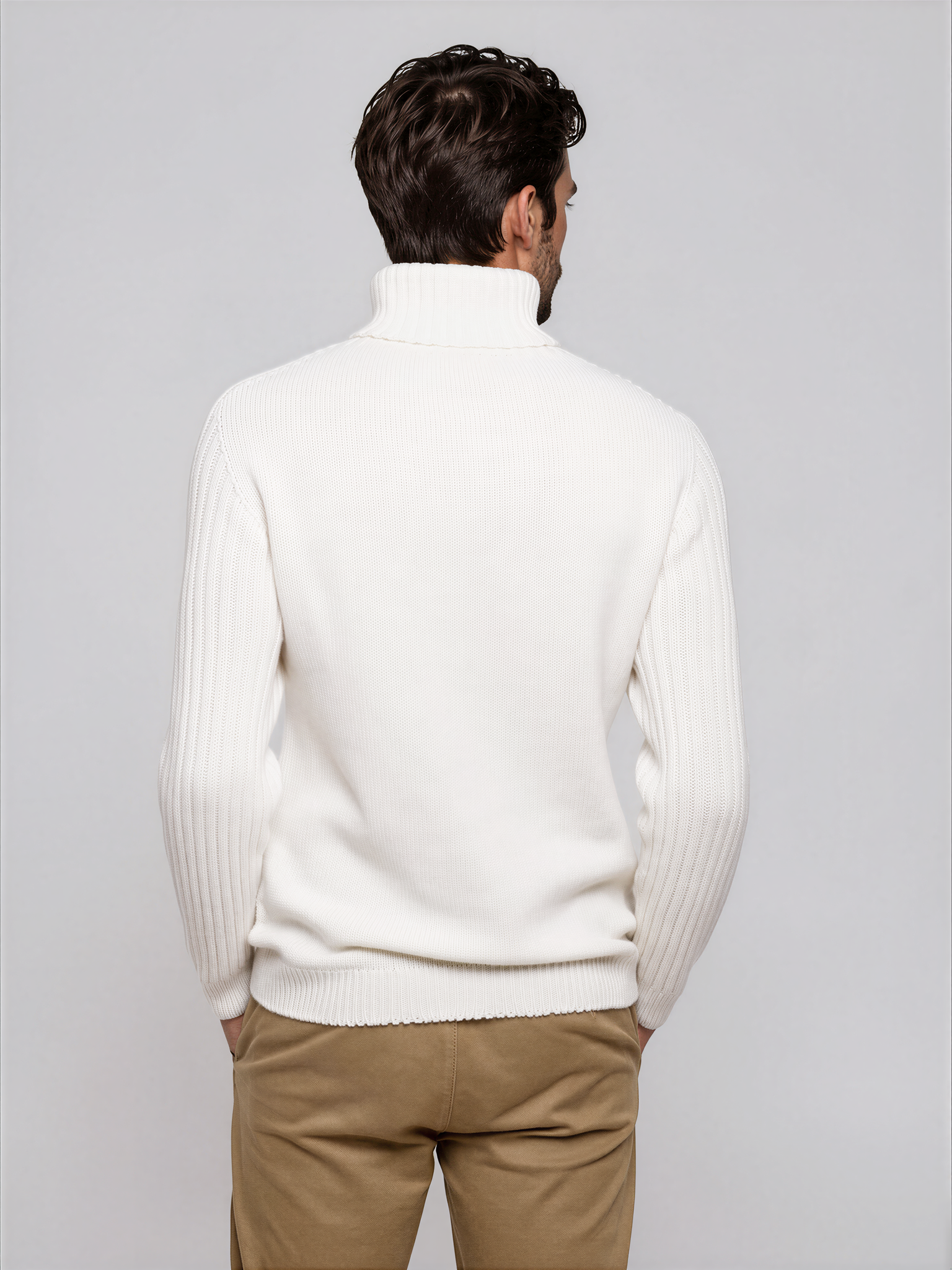 Collo Alto Losanghe Misto Cashmere 2 Collo Alto Losanghe Misto Cashmere - immagine 2