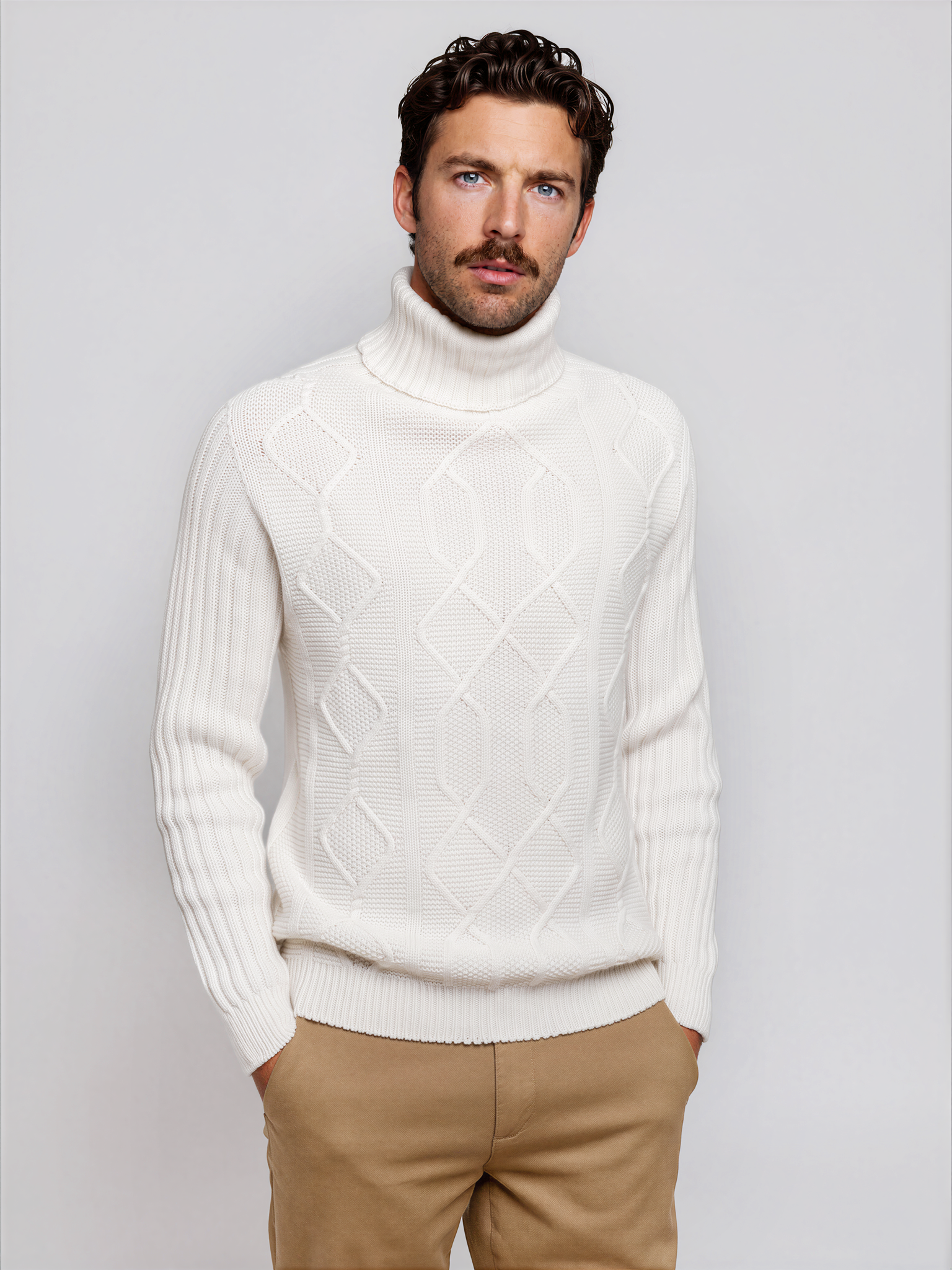 Collo Alto Losanghe Misto Cashmere 1 Collo Alto Losanghe Misto Cashmere