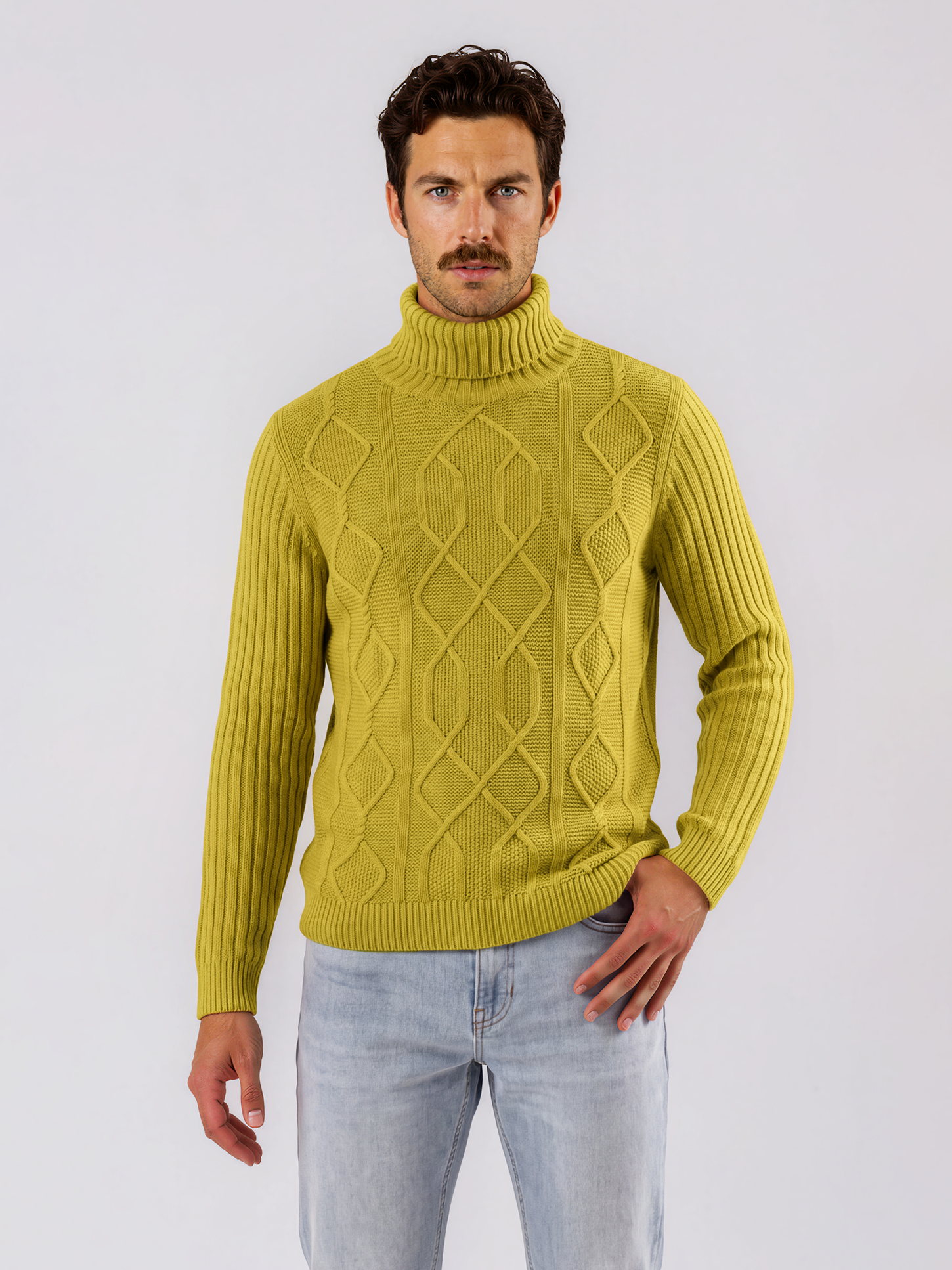 Collo Alto Losanghe Misto Cashmere 3 Collo Alto Losanghe Misto Cashmere - immagine 3
