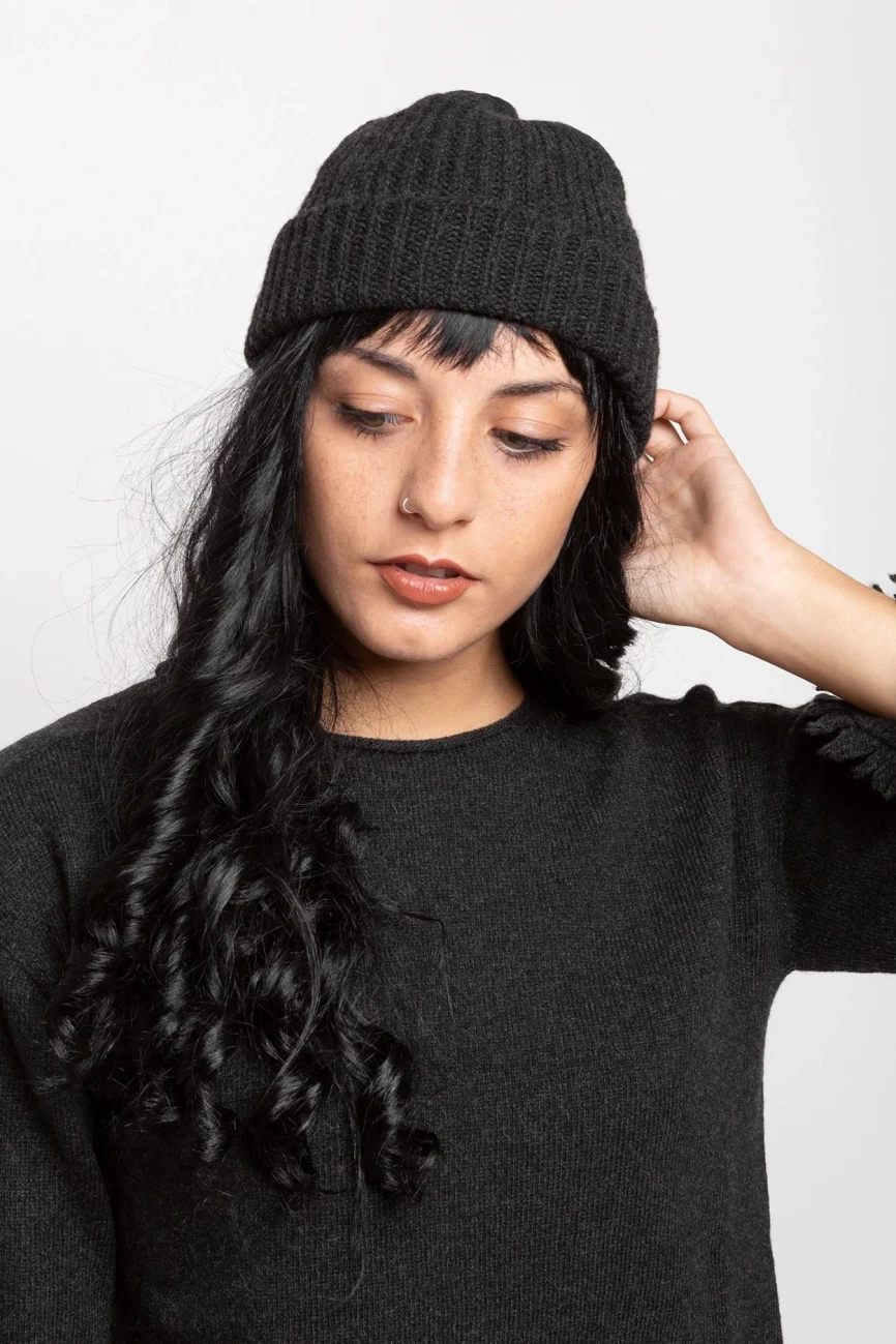 SALE - Women 57 Cappello Maglia Perlata antr