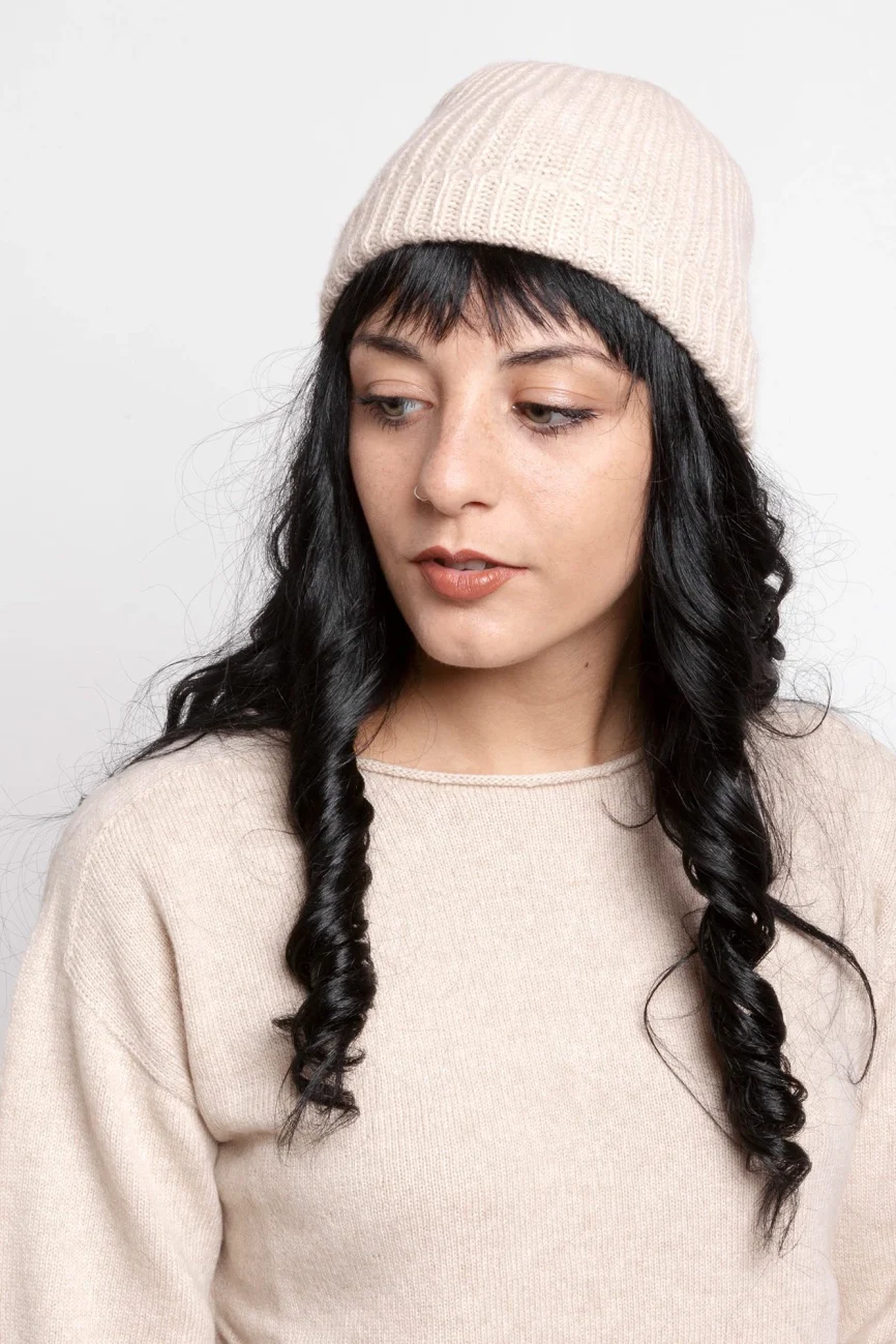 SALE - Women 53 Cappello Maglia Perlata light grey