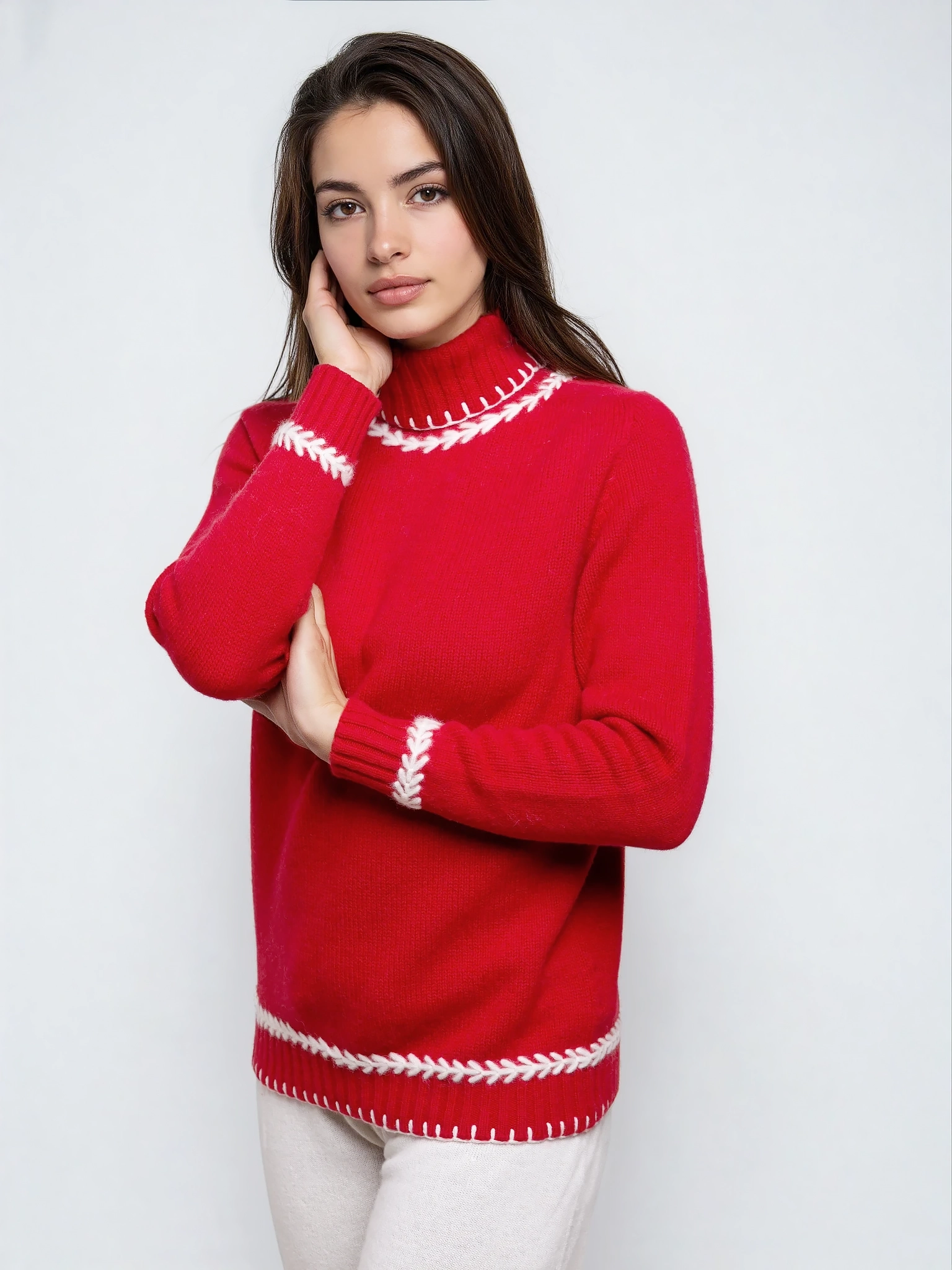 AGLAIA - Collo Alto Ricamo Misto Cashmere 6 AGLAIA - Collo Alto Ricamo Misto Cashmere – Bild 6