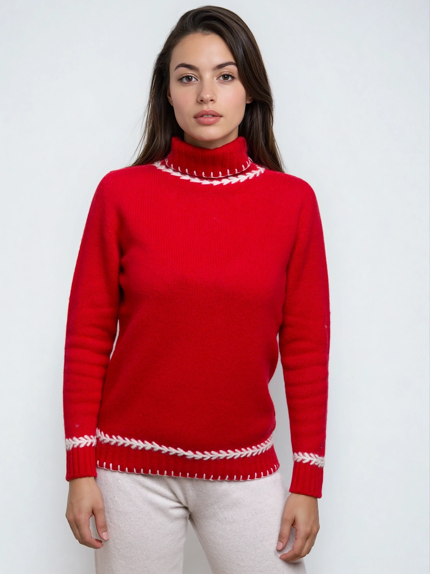 AGLAIA - Collo Alto Ricamo Misto Cashmere 4 AGLAIA - Collo Alto Ricamo Misto Cashmere – Bild 4